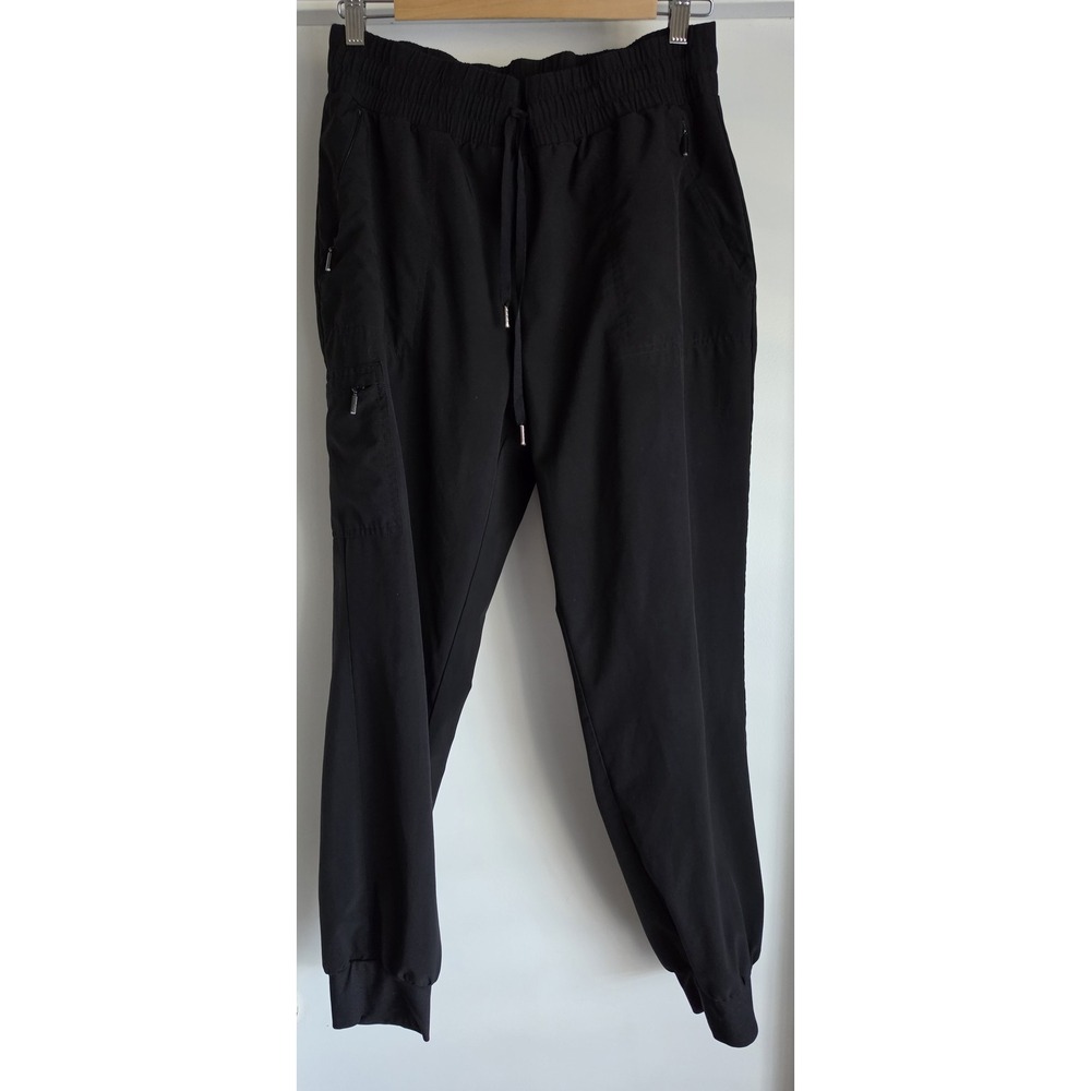 Chico's Zenergy Jogger Pants Women Size 1R Black Solid Casual Sweatpants Slim